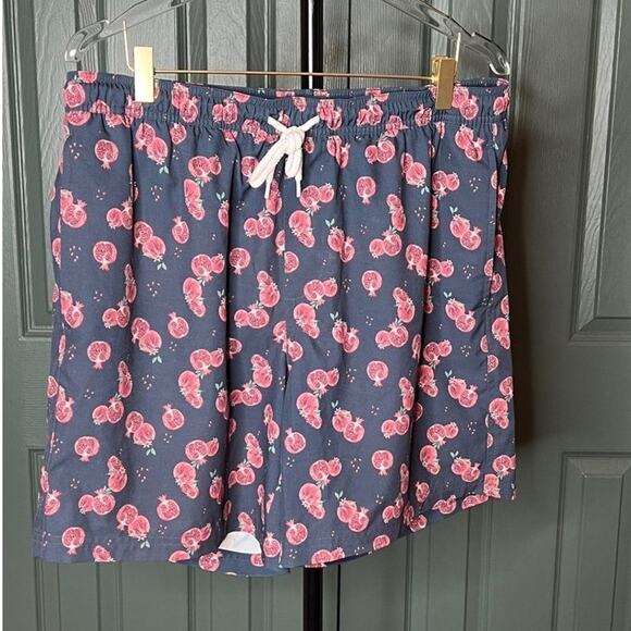 Wallin & Bros Pomegranate Print Swim Trunks Mens Drawstring Casual Shorts - Picture 2 of 12